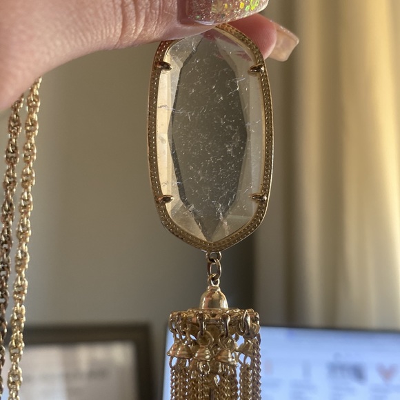 Rayne Necklace in Clear Crackled Stone - Picture 4 of 6